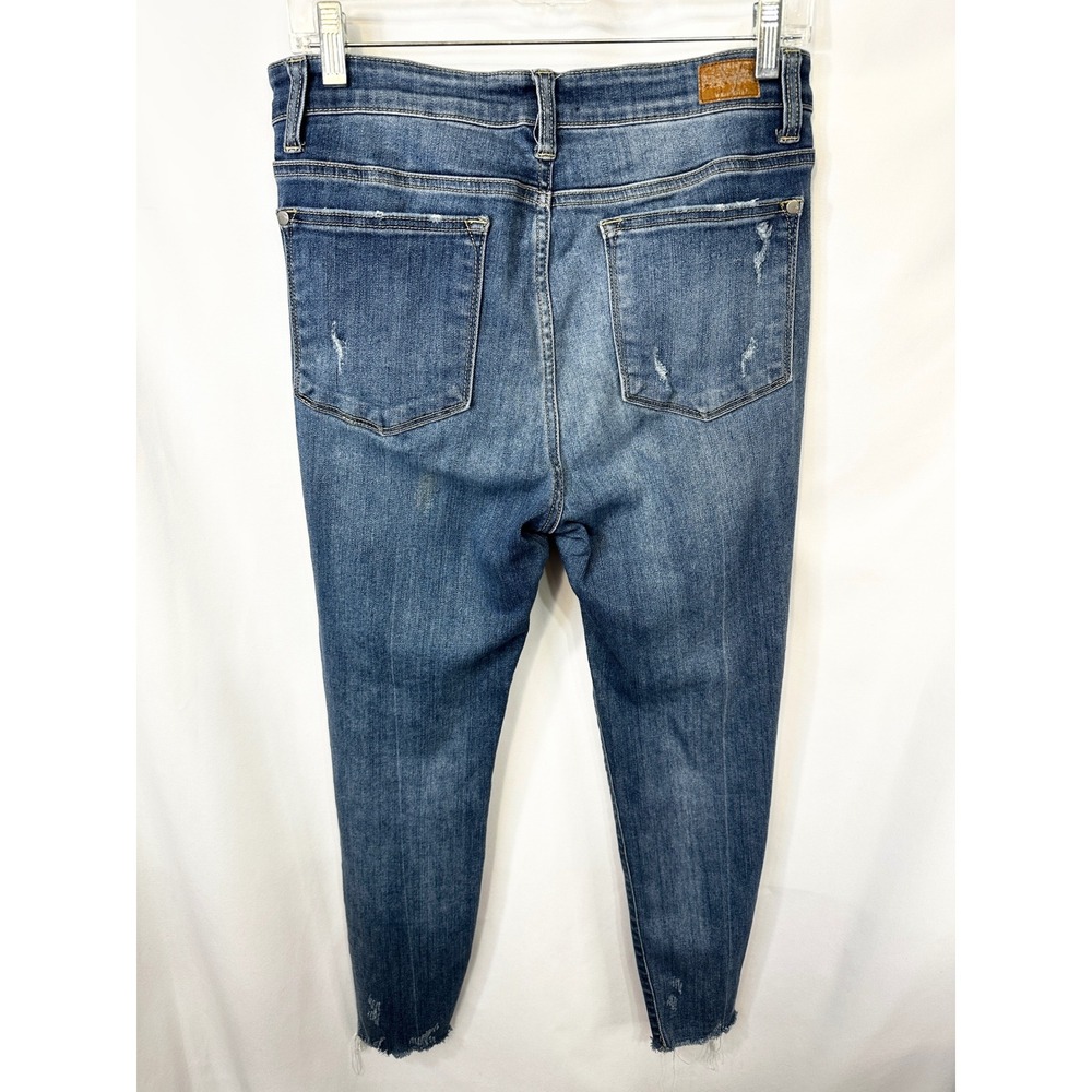 Judy BlueSize 11/30 Jeans Distressed Ripped‎ Skinny Mid Rise Denim Grunge 261 - Picture 2 of 12